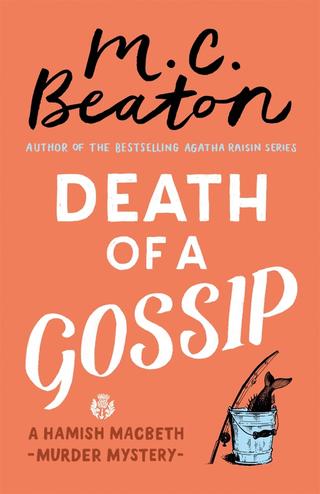 Omslaget til Death of a Gossip af M.C. Beaton (engelsk udgave)