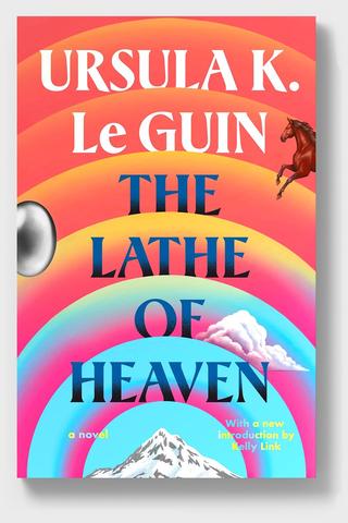 Omslaget til Himlens drejebænk af Ursula K. Le Guin (engelsk udgave)